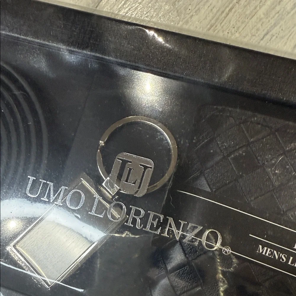 Umo Lorenzo Black Men's Leather Wallet and Belt Set